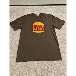 Burger King Crew T-Shirt Unisex Medium Brown Excellent Graphic Logo Promo Tee